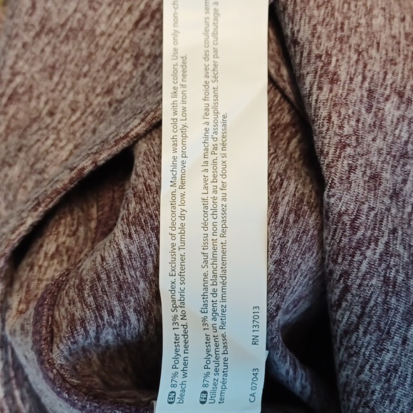 Zobha "Melange" Heather Fig Ankle Athletic Leggings NEW- Sz. Sm - Picture 6 of 9